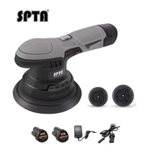 SPTA 5/6 inch Cordless Car Buffer Brushless Polisher 2Pcs 12V Battery For Waxing