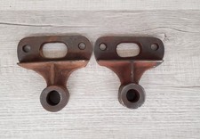 Antique Set Factory Cart Axle Mounting Brackets: Industrial Hardware