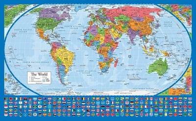 World Map Poster Equal Earth Projection Shows Continents True Size Design NEW