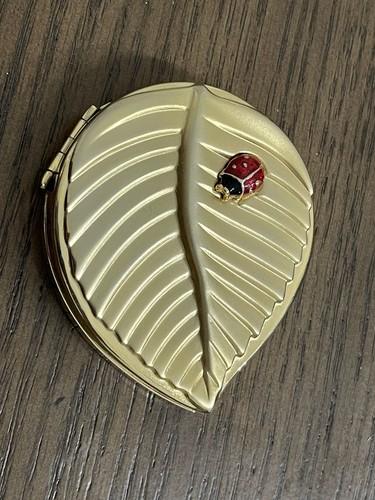 Vintage Estee Lauder Ladybug Gold Lucidity Powder Compact Transparent-11 New