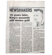 1984 James Earl Ray Denies Guilt Article Clipping Martin Luther King Murder