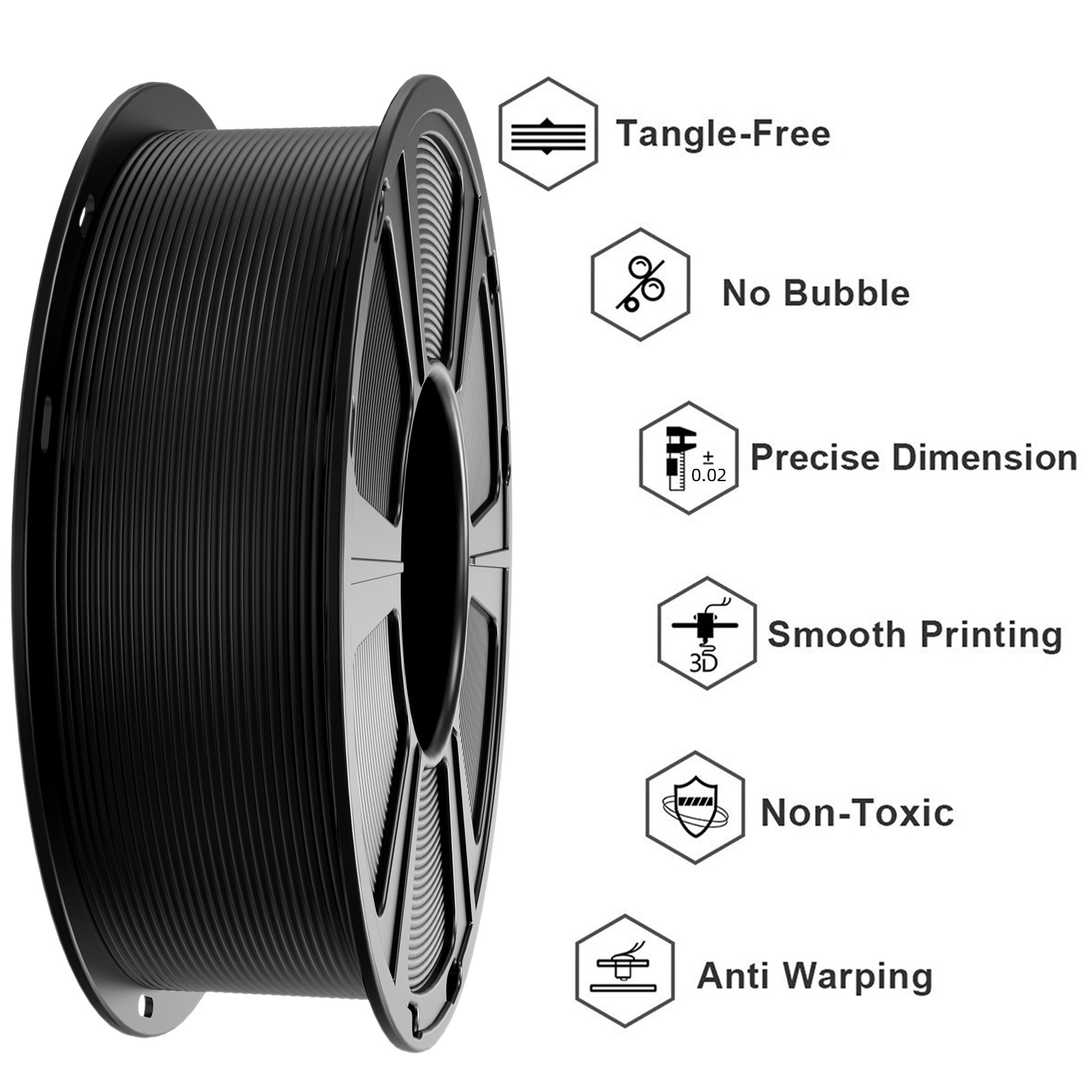 Geeetech Filament PLA Schwarz 1,75mm 1KG Per Roll For FDM 3D Drucker Neu DE - Bild 5