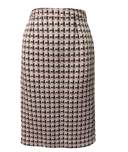BODEN Ivory Pink Green Windmill Tweed Lined Clara Pencil Skirt Women Sz 2 Career