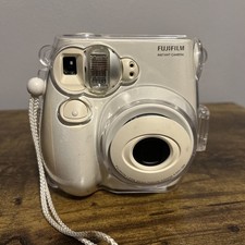 Fujifilm Instax Mini 7S Instant Film Camera White w/ Wrist Strap  Case TESTED 