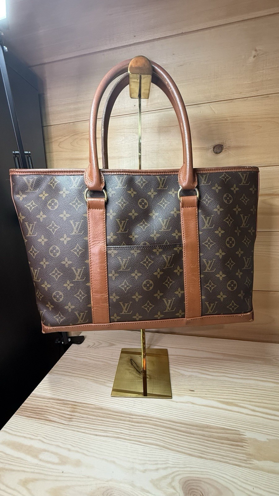 LOUIS VUITTON Monogram Weekend PM Tote Bag TH0990 in Brown Canvas-image
