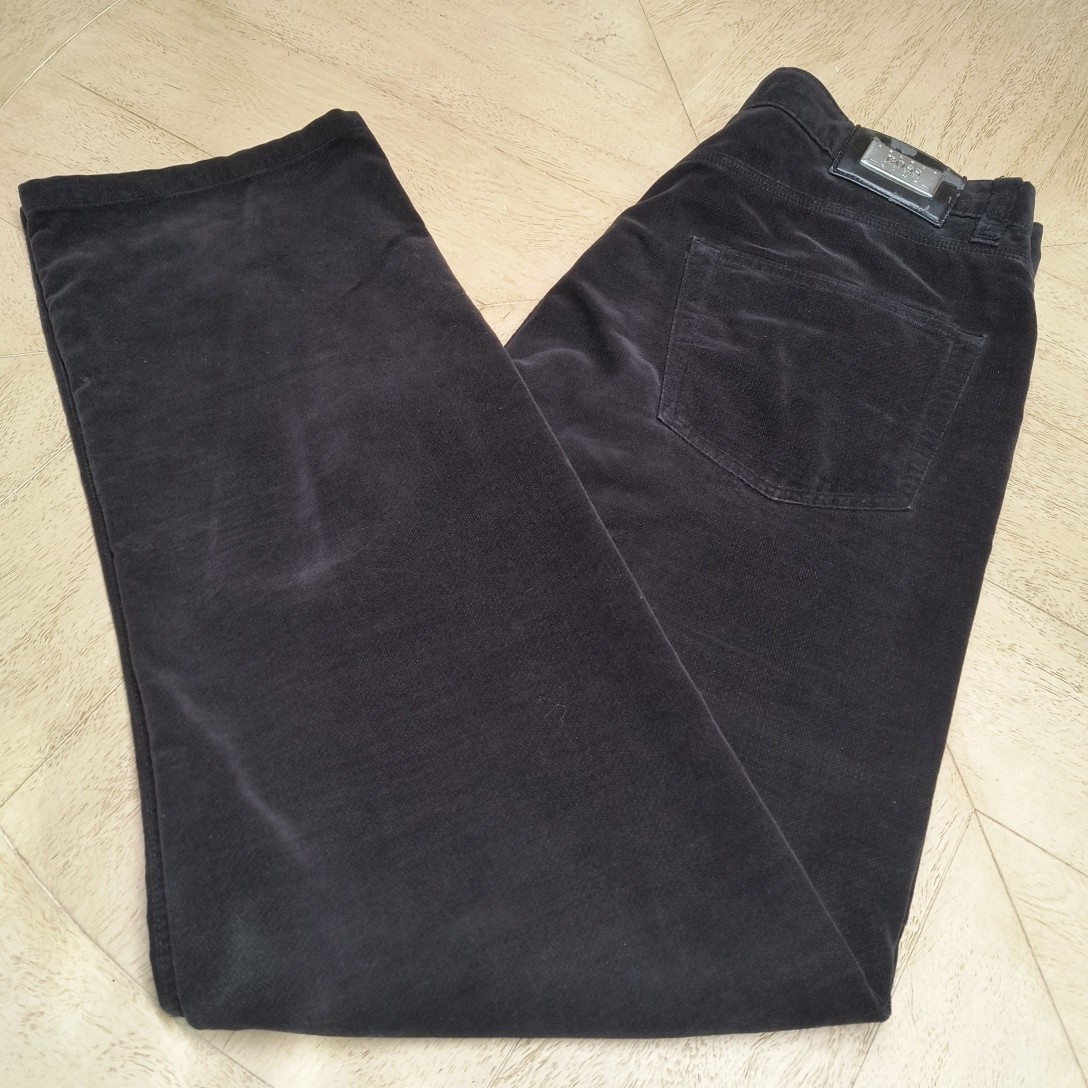 Men's Hugo Boss Alabama Velvet Jeans Black Size 34 Straight Leg Classic Fit