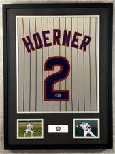 Nico Hoerner Signed Jersey Framed W/ Beckett BAS COA Chicago Cubs White Auto