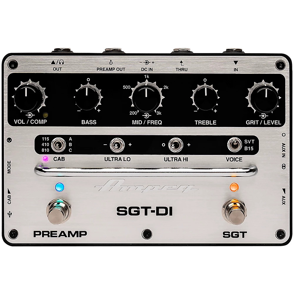 Педаль эффектов Ampeg SGT-DI All-In-One Bass Box Черный