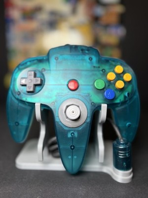 NINTENDO 64 CONTROLLER ICE BLUE GAMEPAD N64 KONSOLE TOP ZUSTAND REFURBISHED