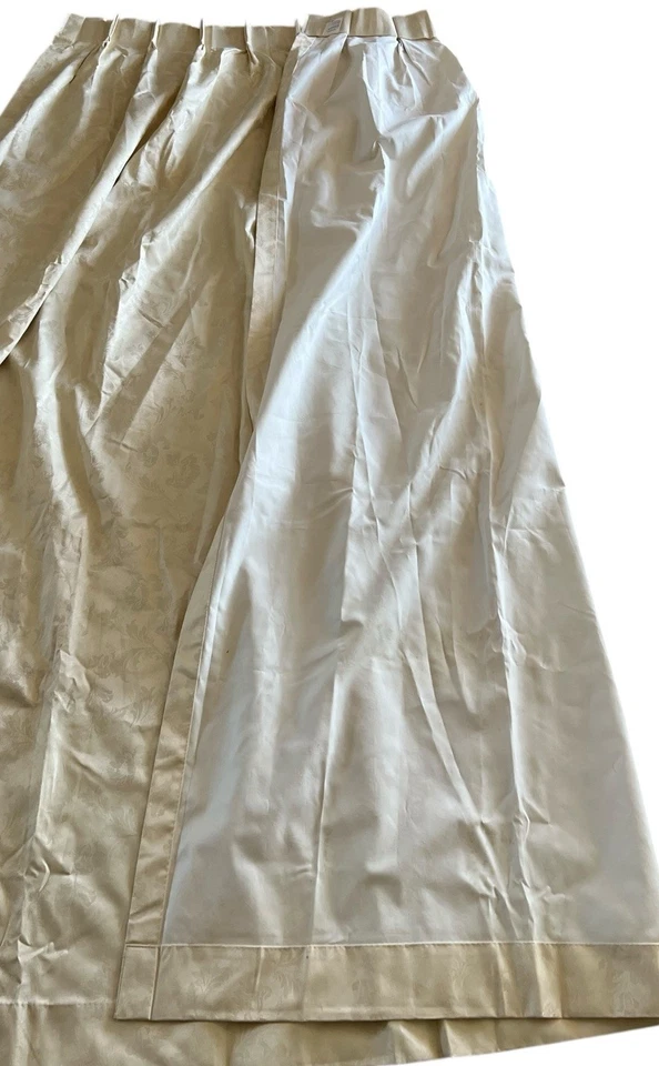 Vintage Burlington INSULATED 1 Panel Pinch Pleat Drape Ivory Jacquard 48x82 - Image 3 of 4