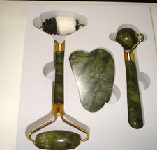 Jade Roller  Gua Sha 3-in-1 Anti-Aging Facial Massage Gift Set New 