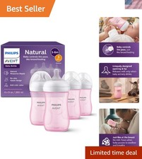 Anti-Colic 9oz Baby Bottles with Natural Response Nipples - 4-Pack Pink