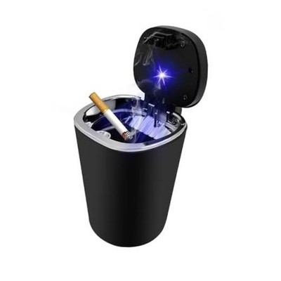 Car Ashtray with Lid, Smokeless Smell-Proof Cup Holder Ash Tray with LED Light