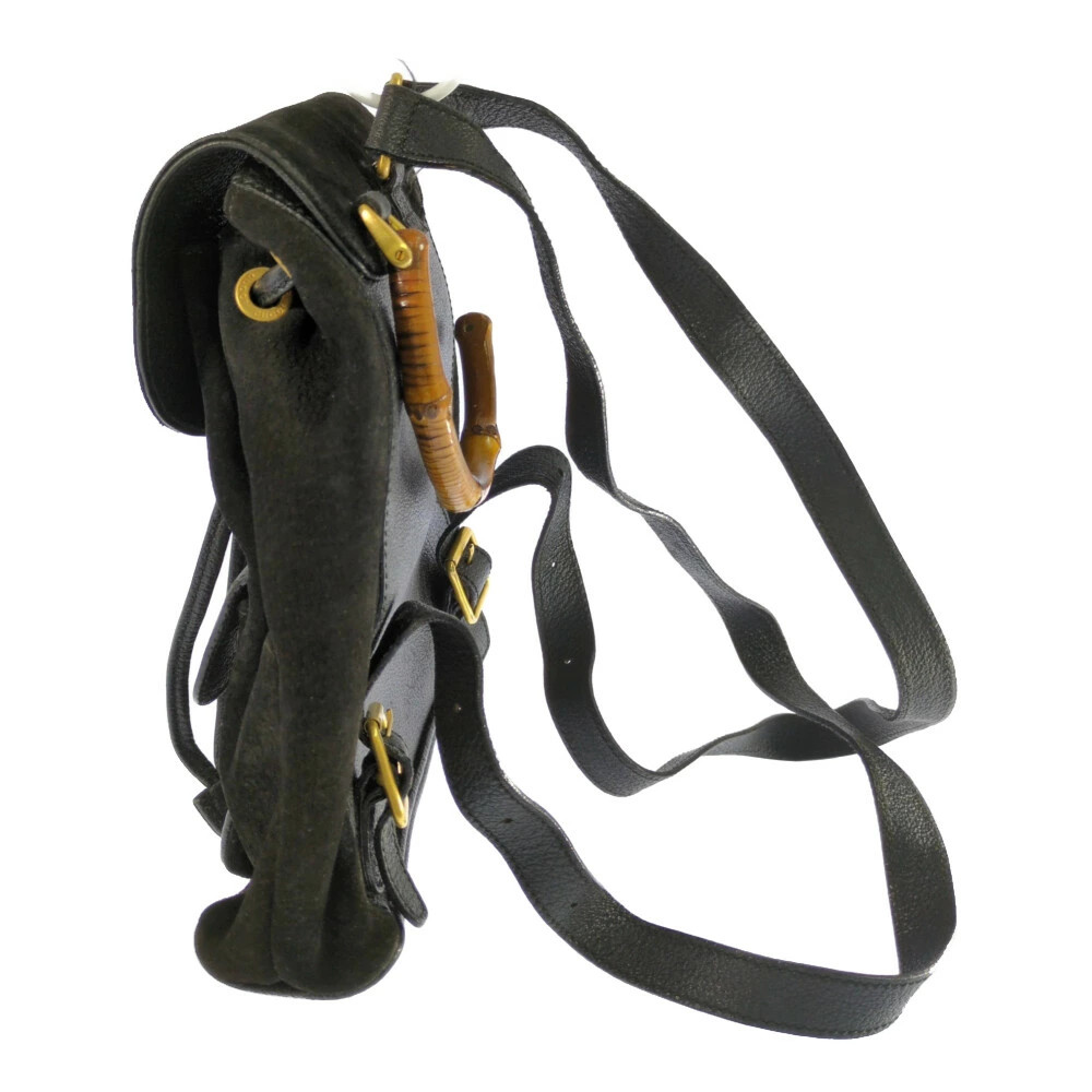 Year End Gucci Bamboo Drawstring Mini Leather Bag… - image 3