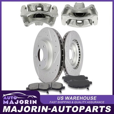Front For Avenger Caliber Compass Patriot w/Rotors Ceramic Pads Brake Calipers