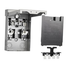 AC Disconnect Box, 120/240VAC Pull-Out Switch NEMA 3R Outdoor 30 Amp Fused