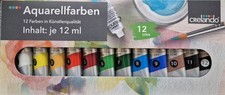12x Crelando Aquarellfarben Tuben Set je 12ml NEU & OVP Künstlerqualität
