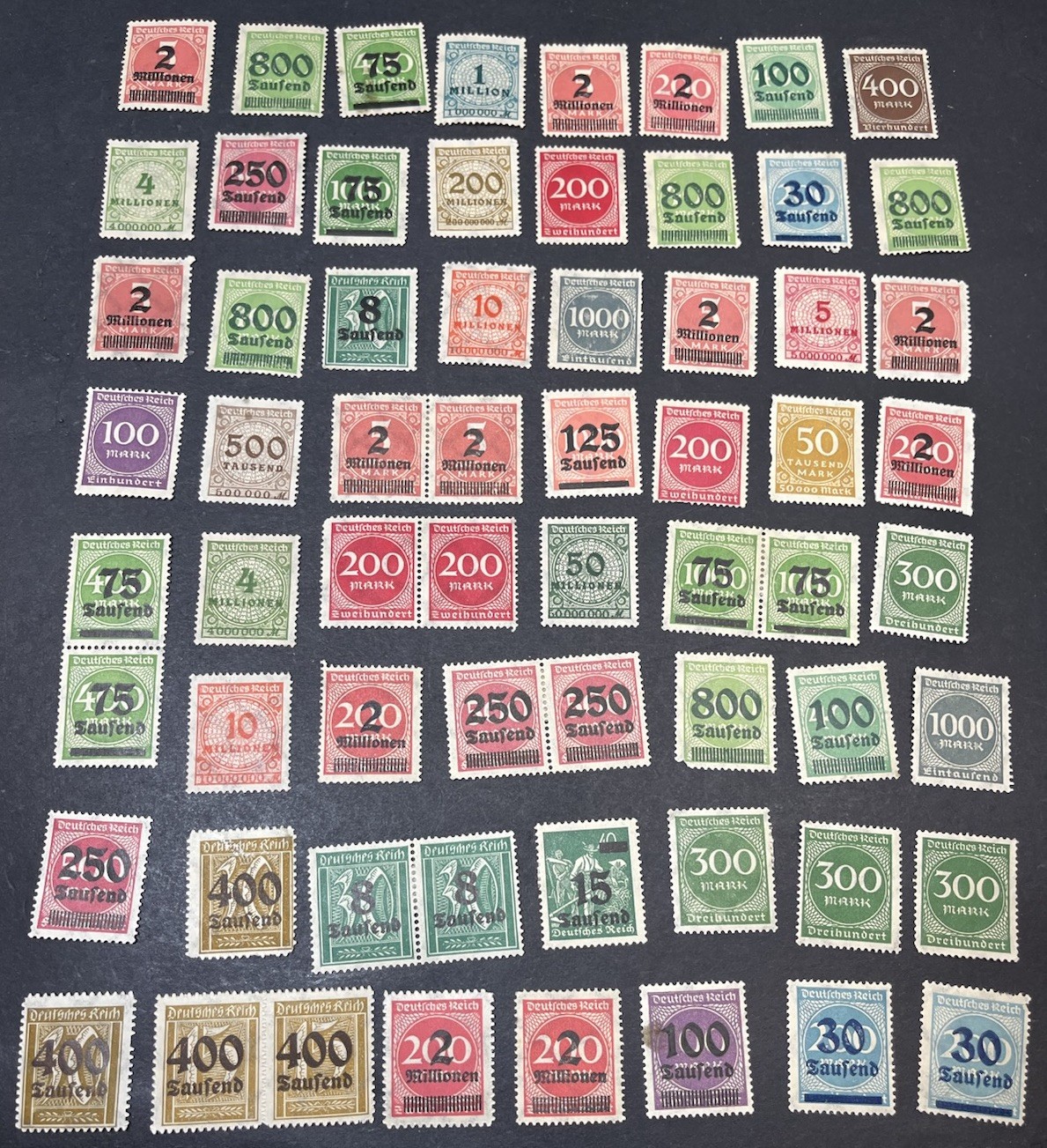 Germany Inflation Era Overprint Postage Stamps Lot