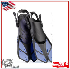 New Snorkel Fins Short Adjustable Open Heel Swim Fins Diving Snorkeling Flippers