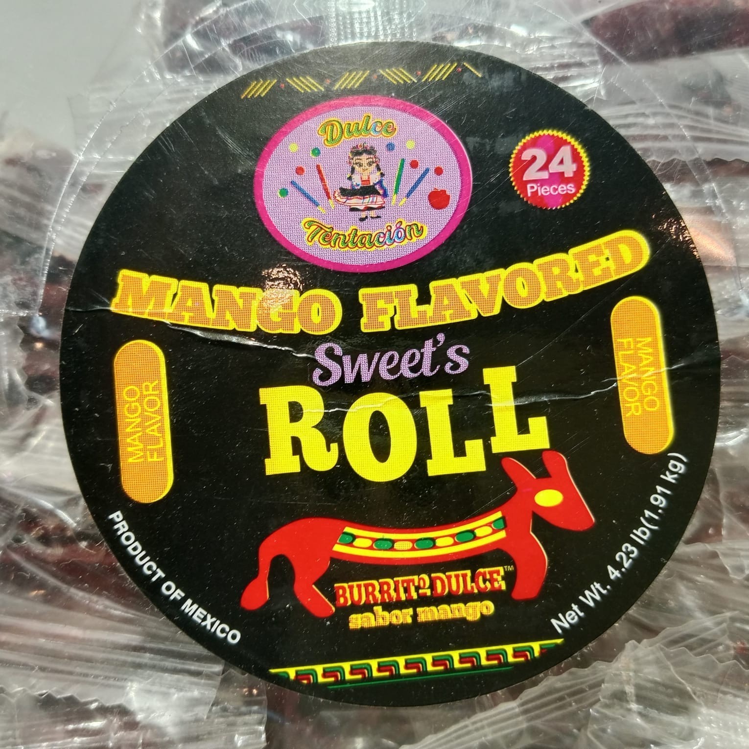 Rollo de dulces de tentación dulce 80 g ea caramelo de mango picante una tradición mexicana 24 paquetes