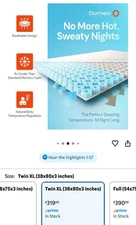 Dormeo Premium Twin XL Cooling Mattress Topper - 3-Zone OctaspringⓇ Technology