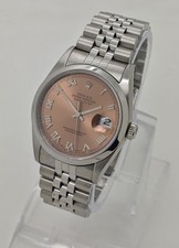 Rolex 16200 Datejust 36mm Steel Salmon Pink Dial Watch B&Ps 1995