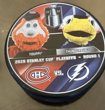 2026 Stanley Cup Playoffs RD1 Dueling Mascot Puck Youppi vs Thunderbug Tampa