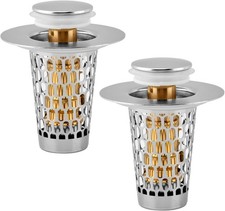 2Pack Bathroom Sink Stopper Universal Drain Filter Stainless Steel Floor Drain