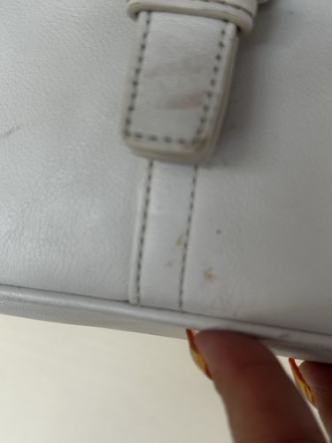 Vintage Coach White Hamptons Bag Silver Buckle Handbag Purse - Picture 17 of 19