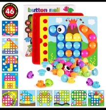 AMOSTING Color Matching Mosaic Pegboard Early Learning Educational Toy 7