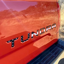 Blackout Flag Raised Plastic Letters Inserts For Tundra 2014-2021 Tailgate Badge