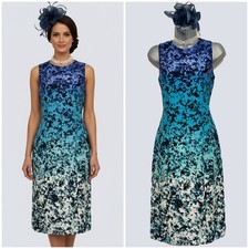 Vince Camuto multi ombré printed sleeveless occasion over the knee dress size 10