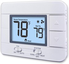 Non Programmable Thermostat for Home 1 Heat/ 1 Cool Single-Stage System, with...