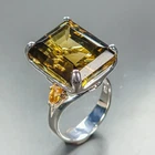 Gem jewelry 28 ct Natural Lemon Quartz Ring 925 Sterling Silver Size 7 /R471237