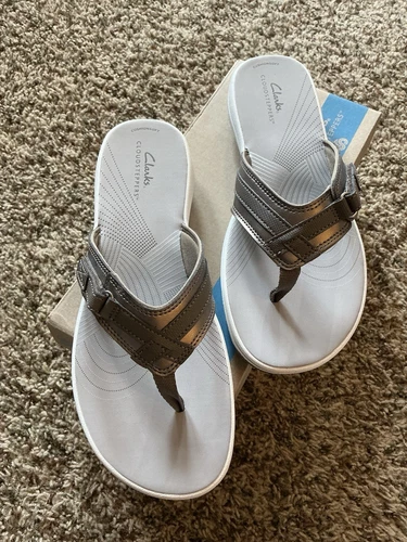 Sandali Clarks Cloud Steppers 10 brezza mare peltro nuovi con scatola