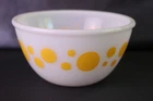 Hazel Atlas Yellow Polka Dot 5 7/5 " Mixing Bowl Milk Glass Vintage