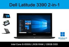 Dell Latitude 3390 2-in-1 i5 8GB RAM 128GB SSD W11Pro Touchscreen Laptop/Tablet.