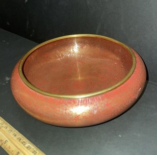 Old Chinese Cloisonné Enamel Bowl Signs Of Wear Missionary Bring Back 8”