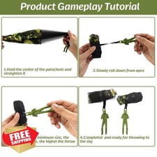 ROYHOO 15pc Army Parachute Toys Hand Throwing Outdoor Game Kids