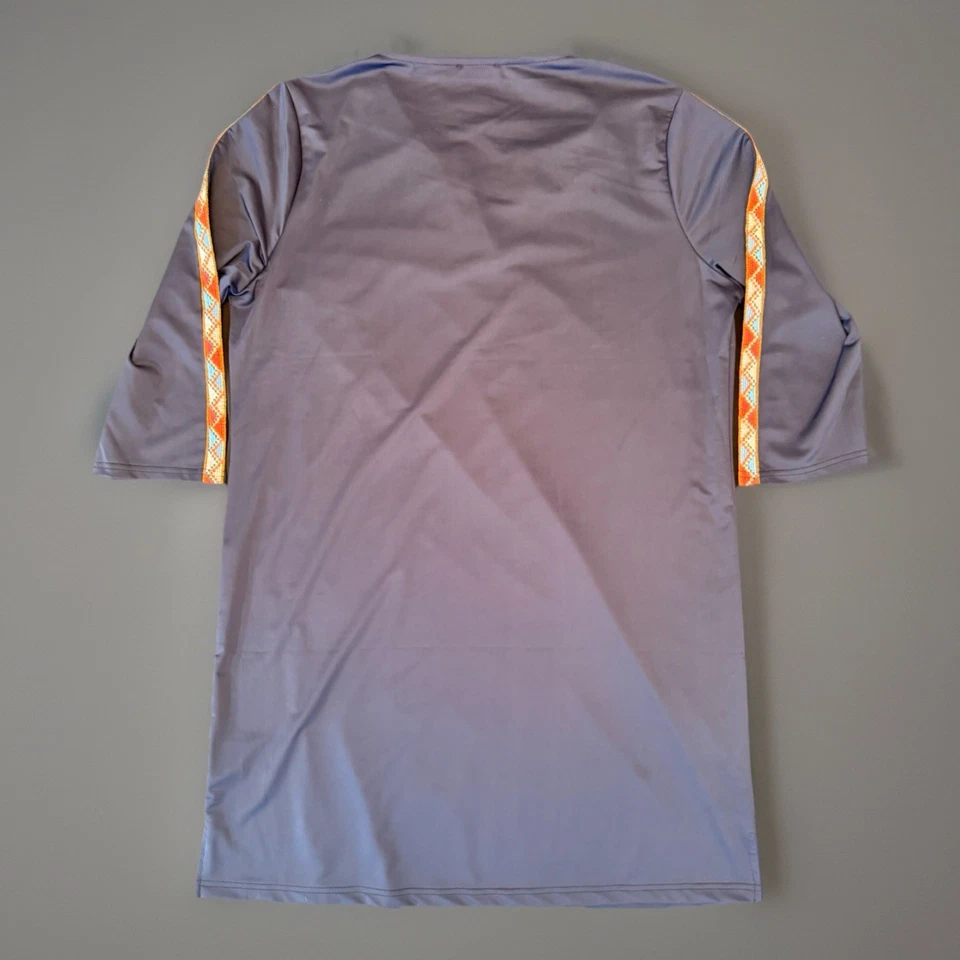 Топ туника карибская Joe женская XL темно-синяя эластичная рукав 3/4 вышитая UPF 50 - Изображение 2 из 4