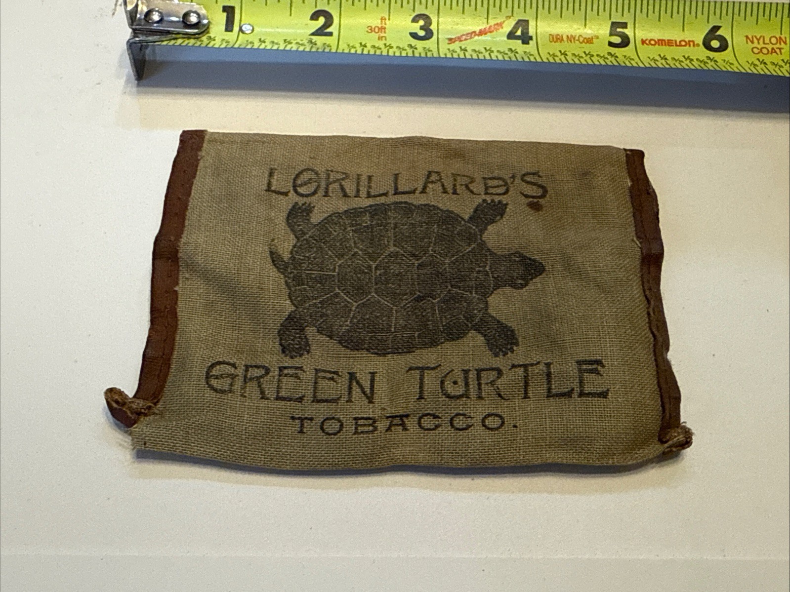 VINTAGE ADVERTISING Tobacco Pouch Empty Lorillard Green Turtle Complimentary
