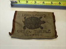 VINTAGE ADVERTISING Tobacco Pouch Empty Lorillard Green Turtle Complimentary
