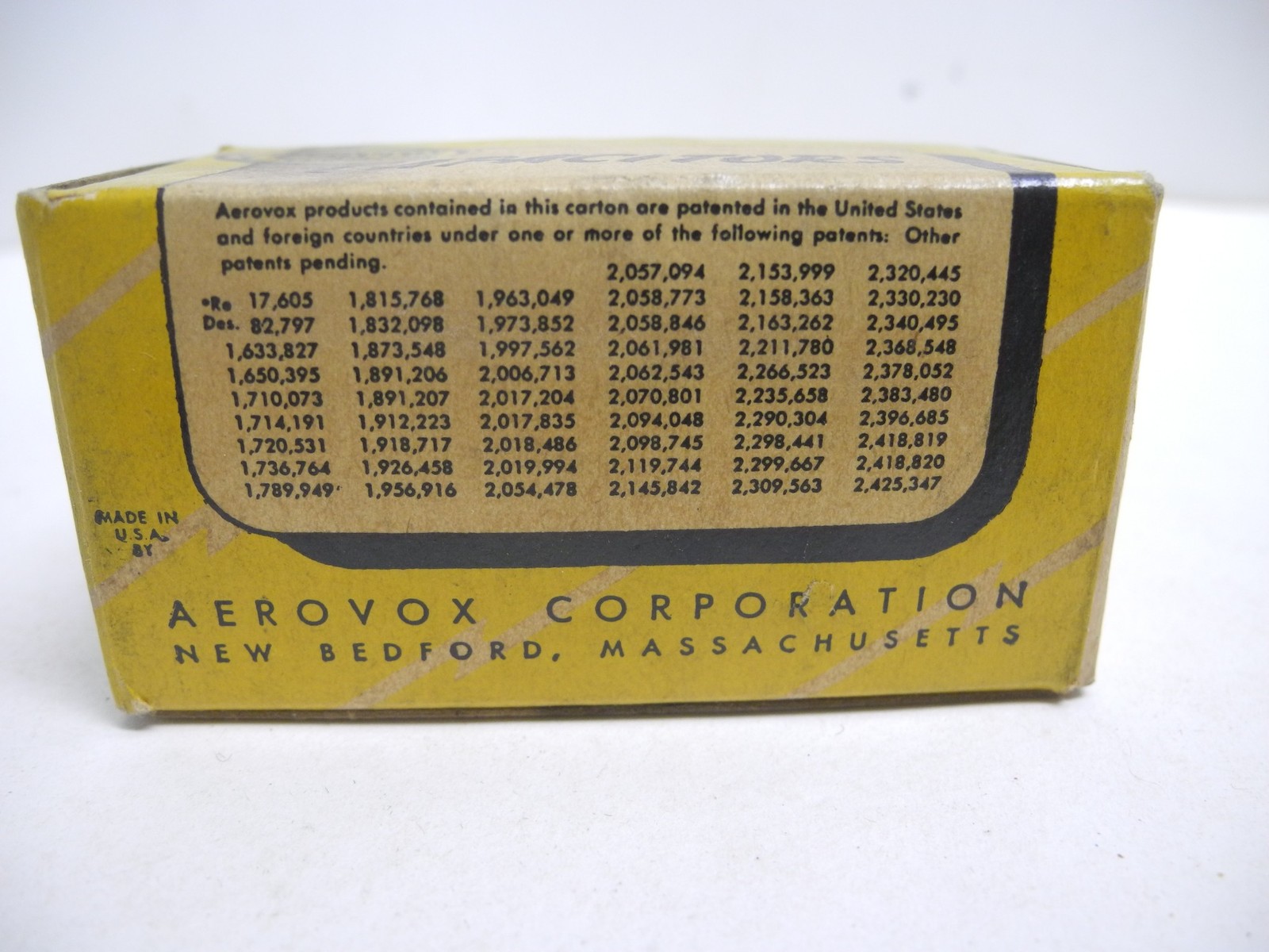 Aerovox Capacitor 2089M .05 MFD 2000 V with Box New Old Stock