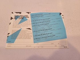 Tiny Toon Adventures: Cartoon Workshop NES Registration Card Konami KON-CW-US