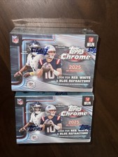 2025 Topps Chrome NFL Football Factory Sealed Value Blaster Box  LOT OF 2!