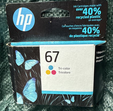 HP 67 Tri-color original ink cartridge 3JB26A Sealed For Deskjet ENVY Printers