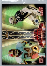 1999 Topps Finest Champ Bailey Deion Sanders Main Attractions Dual Refractor MA1