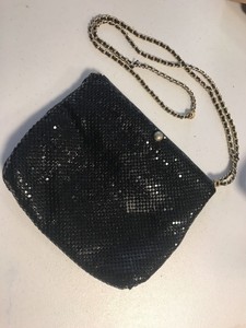 whiting and davis black mesh purse