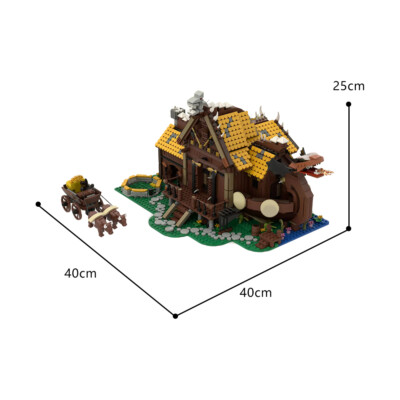 Maison Viking Avec Intérieur, Charrette Et 2 Vaches - 2795 Pièces (MOC, 14+)