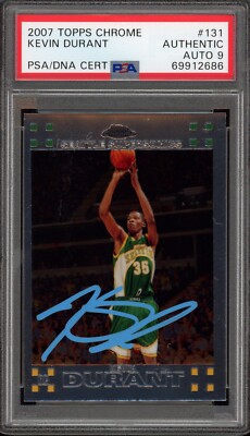 topps chrome kevin durant rookie card
